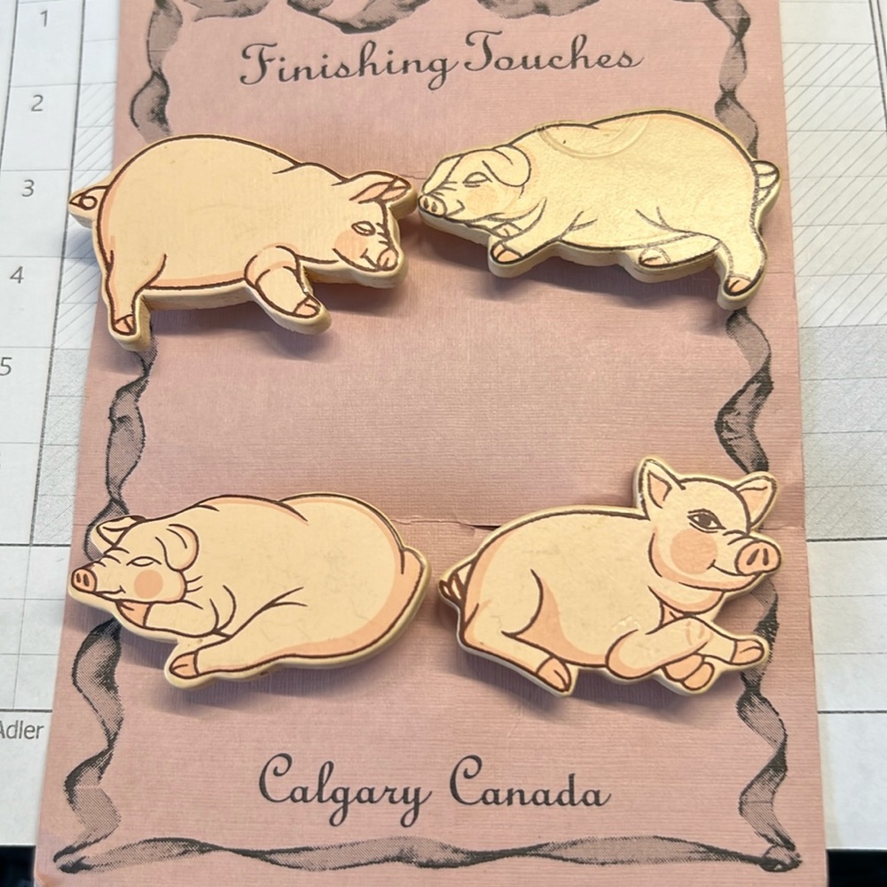 Vintage Pig Button Covers / Slips Button and Cuff Accessories New